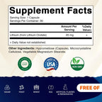 Vitamatic Orotato de Litio 20 mg, 90 Cápsulas - Veggie Caps, No Transgénico, Sin Gluten
