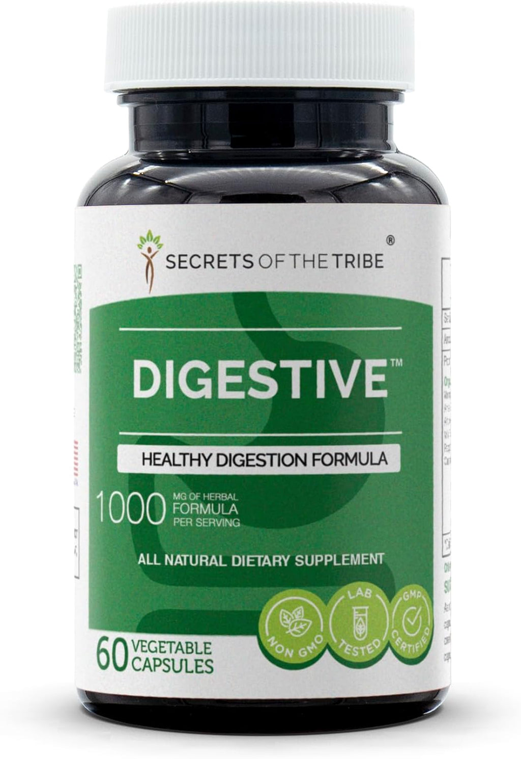 Secrets of the Tribe - Fórmula Digestiva, Suplemento Herbal para la Digestión Saludable (60 Cápsulas)
