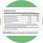 Pattern Wellness Complejo Cognitivo – Apoya la Salud Cerebral y la Claridad Mental – con Lion's Mane, Bacopa y Vitaminas B – 60 Cápsulas Vegetarianas