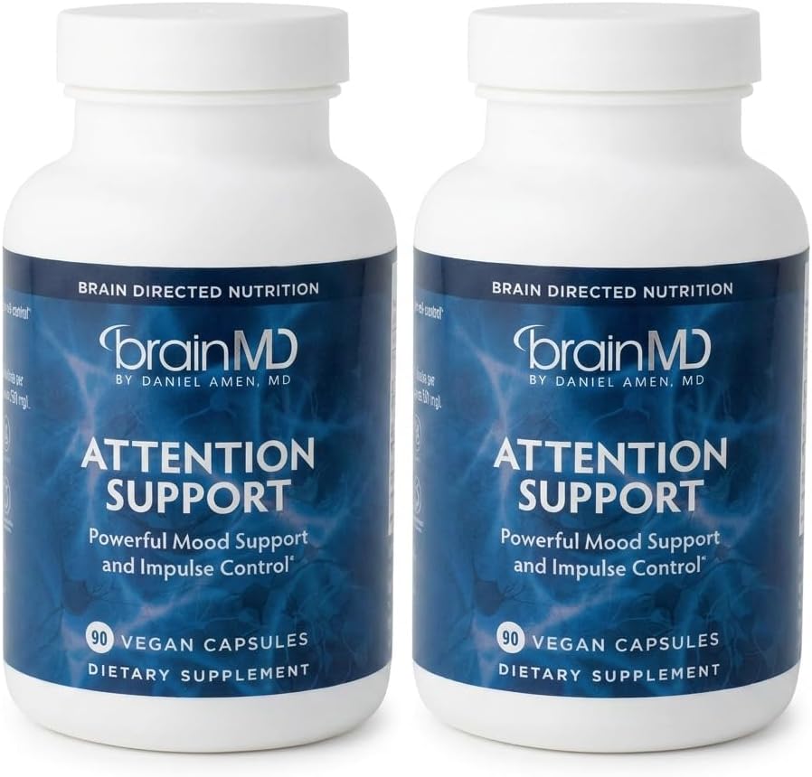 BRAINMD Attention Support - 90 Capsules - Mental Focus and Concentration Support