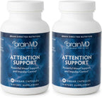 BRAINMD Attention Support - 90 Capsules - Mental Focus and Concentration Support
