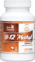 Nutri-Supreme Research B12 Metilcobalamina 1000 mcg + B6 + Ácido Fólico + Biotina, 100 comprimidos