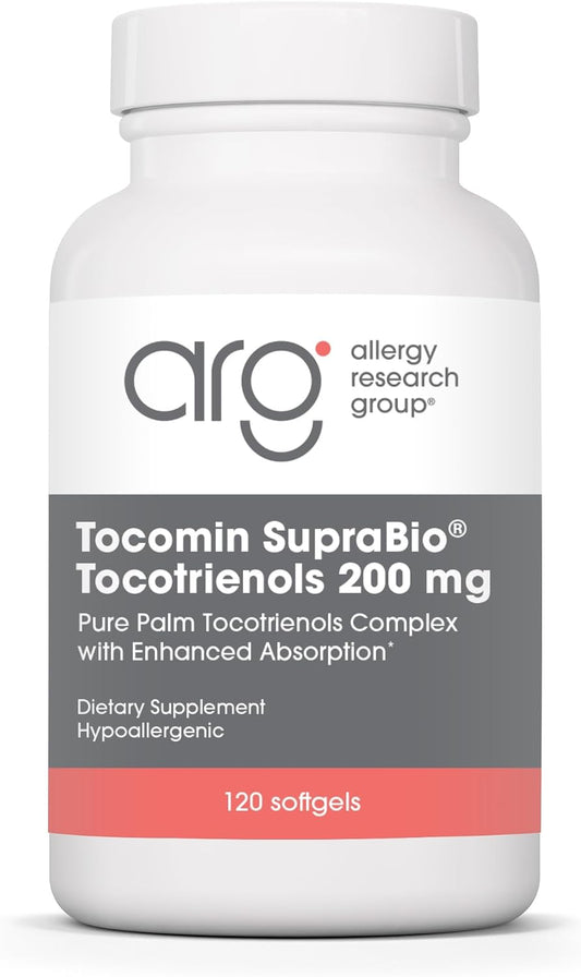Allergy Research Group - Tocomin SupraBio Tocotrienoles 200 mg - Vitamina E de Aceite de Palma - 120 Cápsulas Blandas