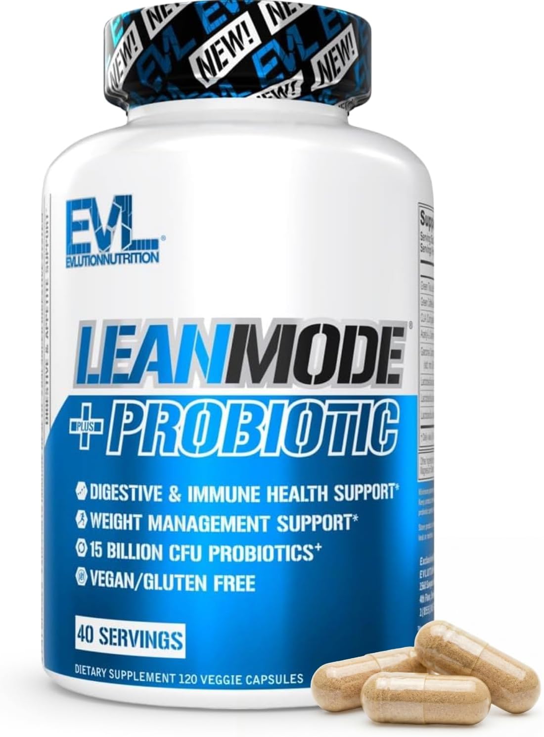 Evlution Nutrition Leanmode + Probiotic - 15 mil millones UFC, 40 cápsulas