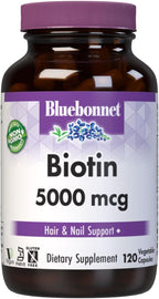 Bluebonnet Nutrition Biotina 5000 mcg, 120 Cápsulas Vegetales
