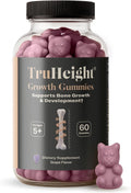 TruHeight Gomitas de Crecimiento (Uva) - Suplemento Natural para el Crecimiento de Niños y Adolescentes - Vitamina D, K, Calcio y Ashwagandha - Fortalecimiento Óseo - A partir de 5 años