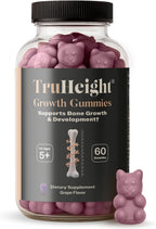 TruHeight Gominolas de Crecimiento (Uva) - Calcio, Vitamina D3, K2 y Ashwagandha para Niños y Adolescentes