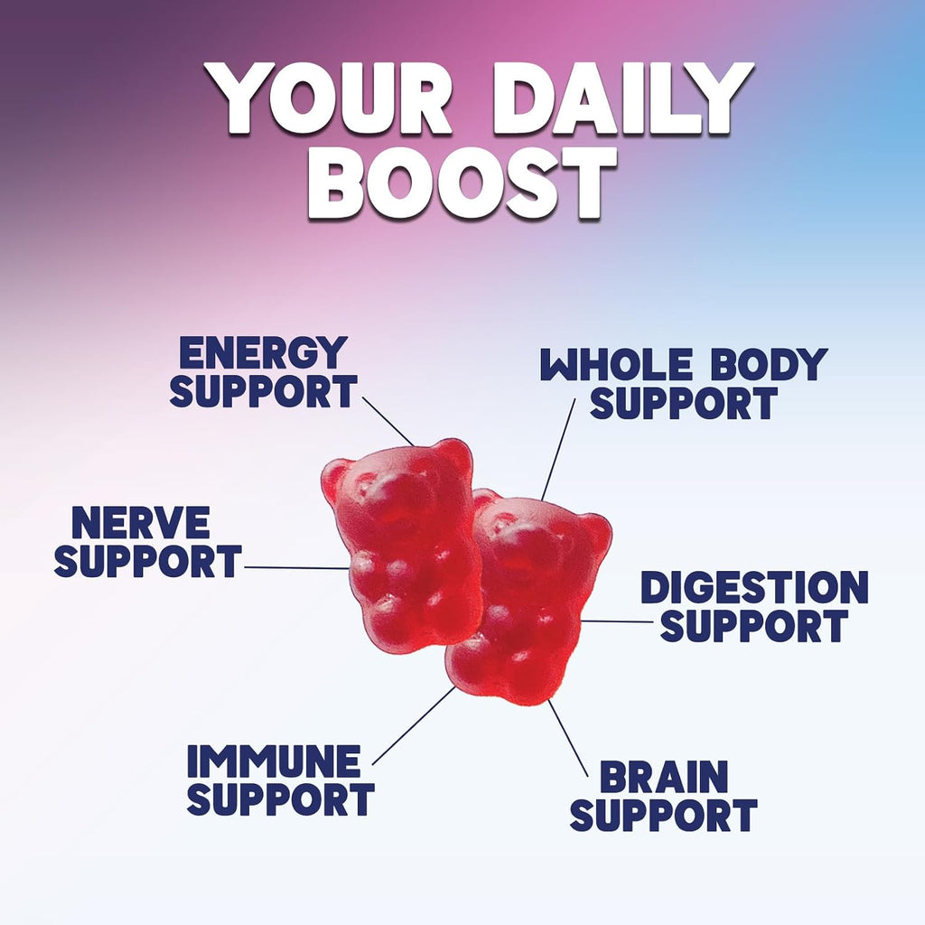 Energy Gummies con Vitamina B12 y Cafeína Natural - 1000 mcg - 60 Gominolas