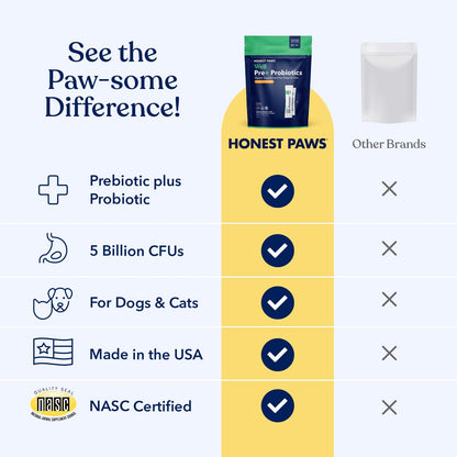 Honest Paws Probióticos para perros - Apoyo digestivo e inmunitario con prebiótico, 30 sticks – Image 3