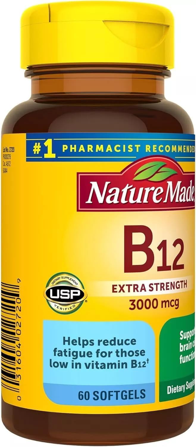 Nature Made Vitamin B-12 3000 mcg, 180 Softgels (3 x 60 Count)
