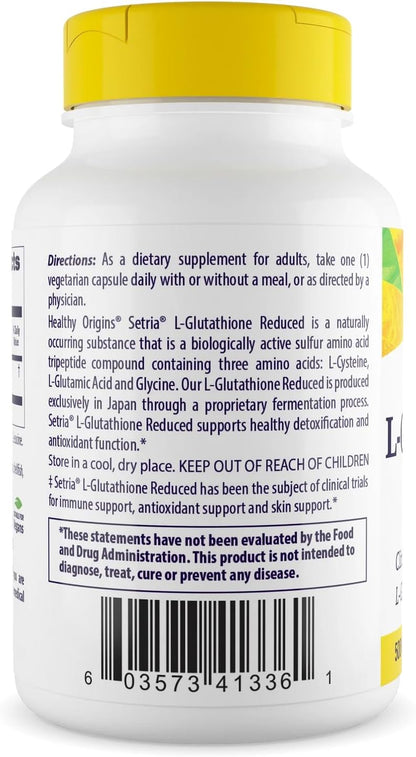 Healthy Origins Setria L-Glutatión 500 mg, – Desintoxicación: Participa en la eliminación de toxinas y metales – Image 2