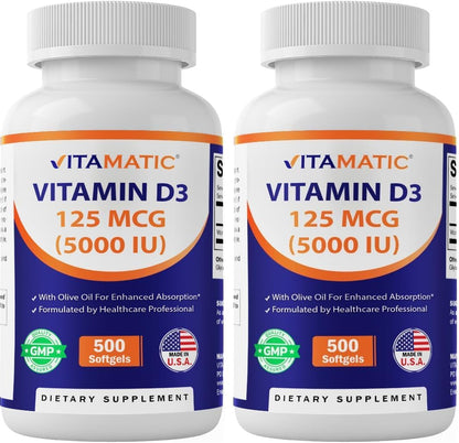 Vitamatic Vitamina D3 5000 UI con Aceite de – Pureza y alérgenos: No-GMO, sin gluten, sin azúcar, almidón, soja, – Image 10