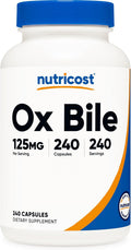 Nutricost Cápsulas de Bilis de Buey 125mg, 240 Cápsulas - No Transgénico