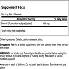 Swanson Fennel 480 mg, 100 Capsules