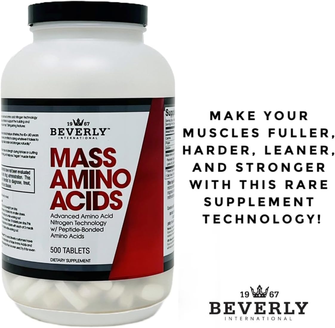 Beverly International Mass Amino Acids, 500 Comprimidos