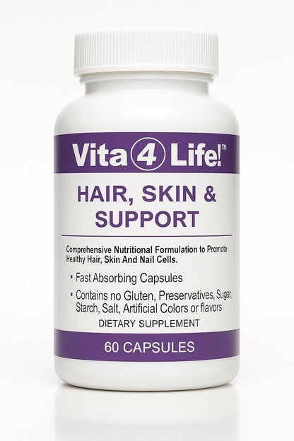 Vita4Life Biotin 1500mcg + MSM Hair, Skin & – El metabolismo energético normal. – Image 1