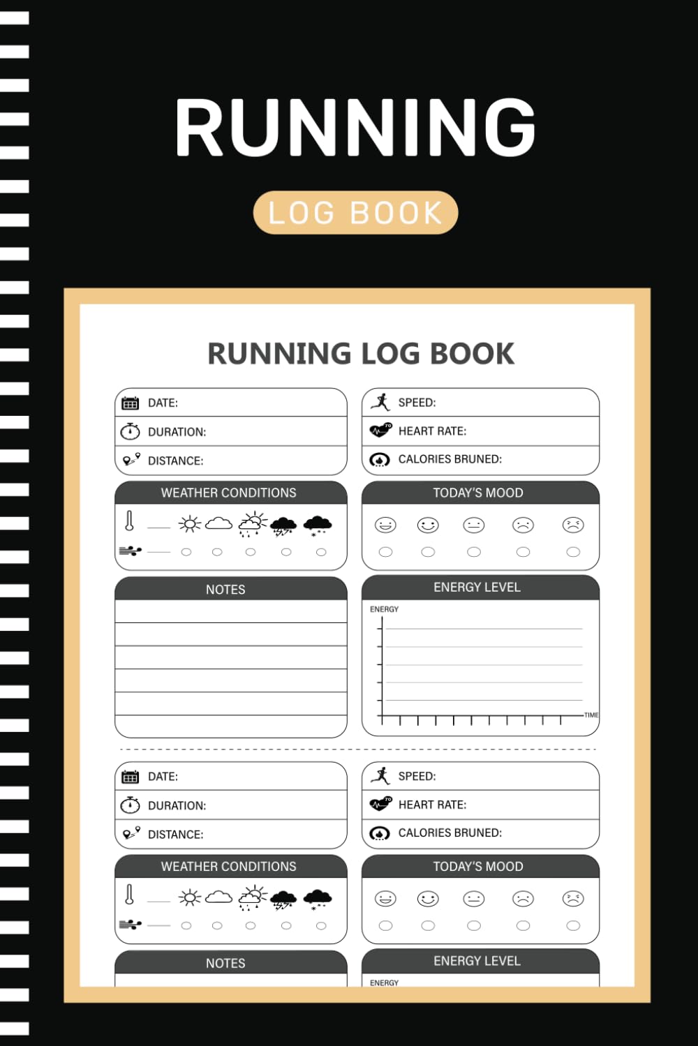Diario de Running: Cuaderno de Entrenamiento para Registrar Distancia, Velocidad, Duración, Frecuencia Cardíaca y Metas - 105 Páginas (6x9 pulgadas)