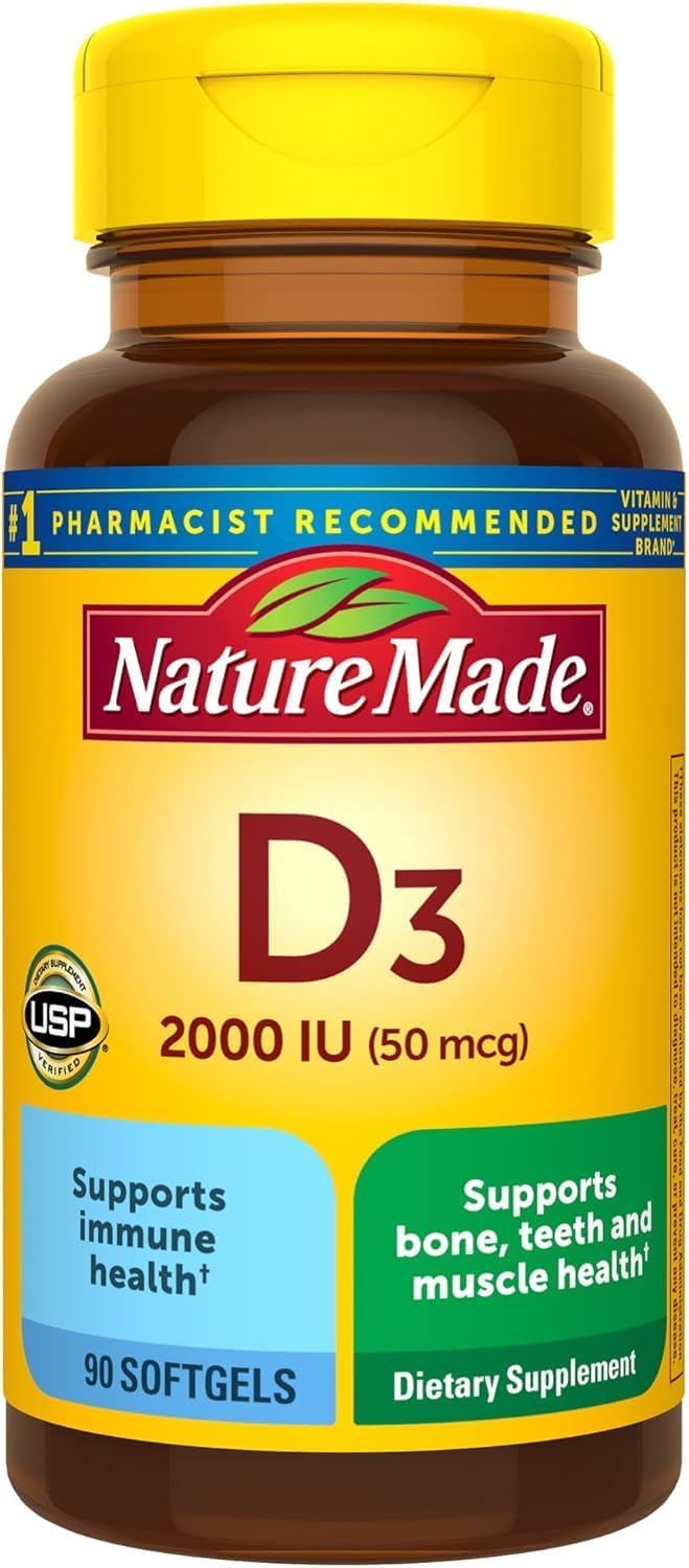 Nature Made Vitamina D 2.000 UI Cápsulas Blandas, 90 unidades