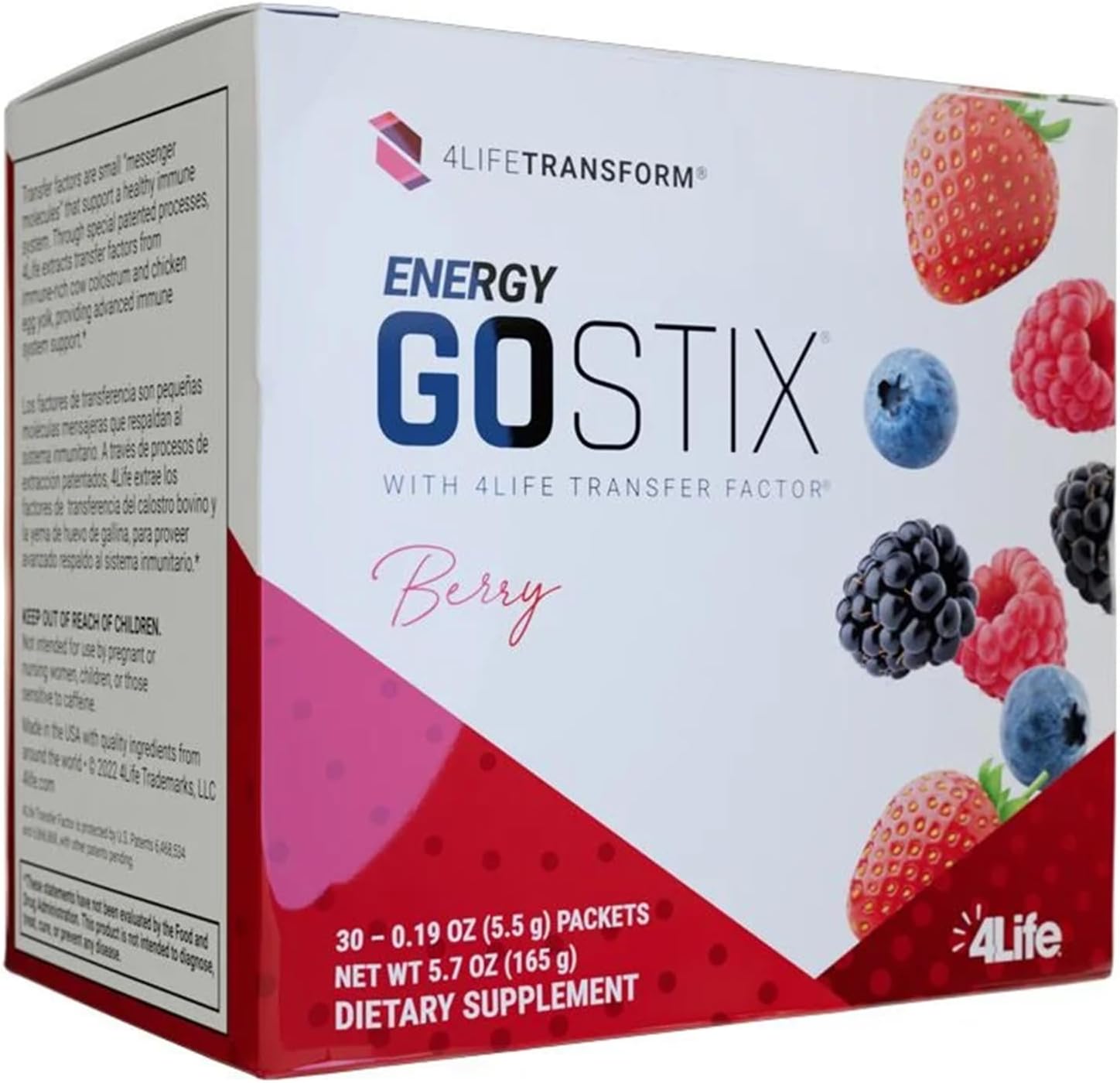 4Life Energy Go Stix Mezcla de bebida de naranja cítrica con aminoácidos, 30 sobres