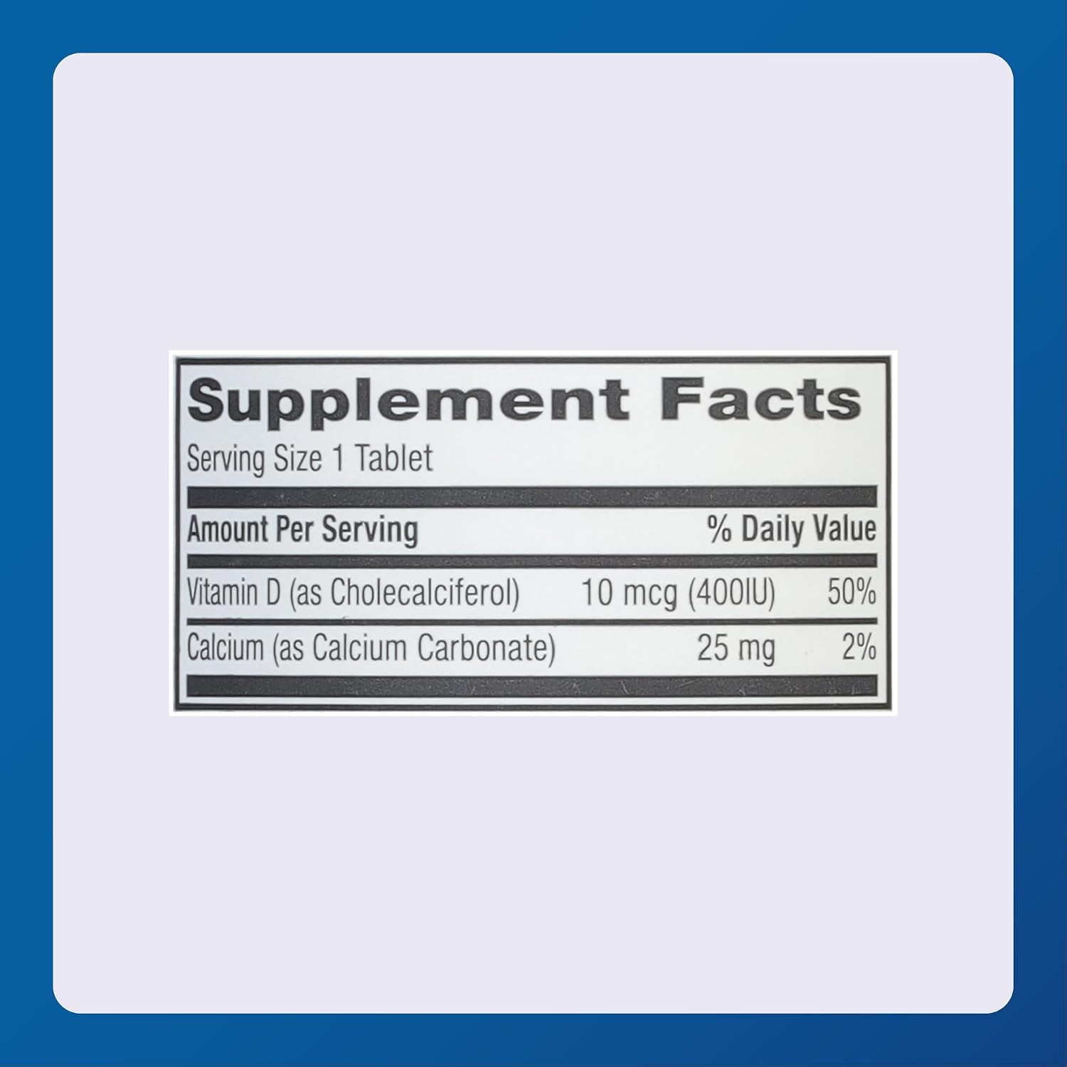 MAJOR Vitamina D3 10mcg (400 UI) con Calcio - 100 Comprimidos