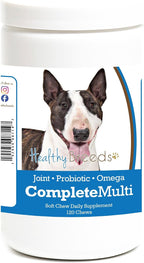 Healthy Breeds Multivitamínico Todo en Uno para Perros Miniature Bull Terrier - Masticables Blandos 120 unidades