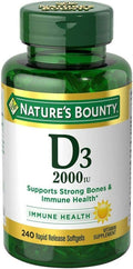 Nature's Bounty D3-2000 UI – Pack de 4 frascos – 240 Cápsulas Blandas de Vitamina D3
