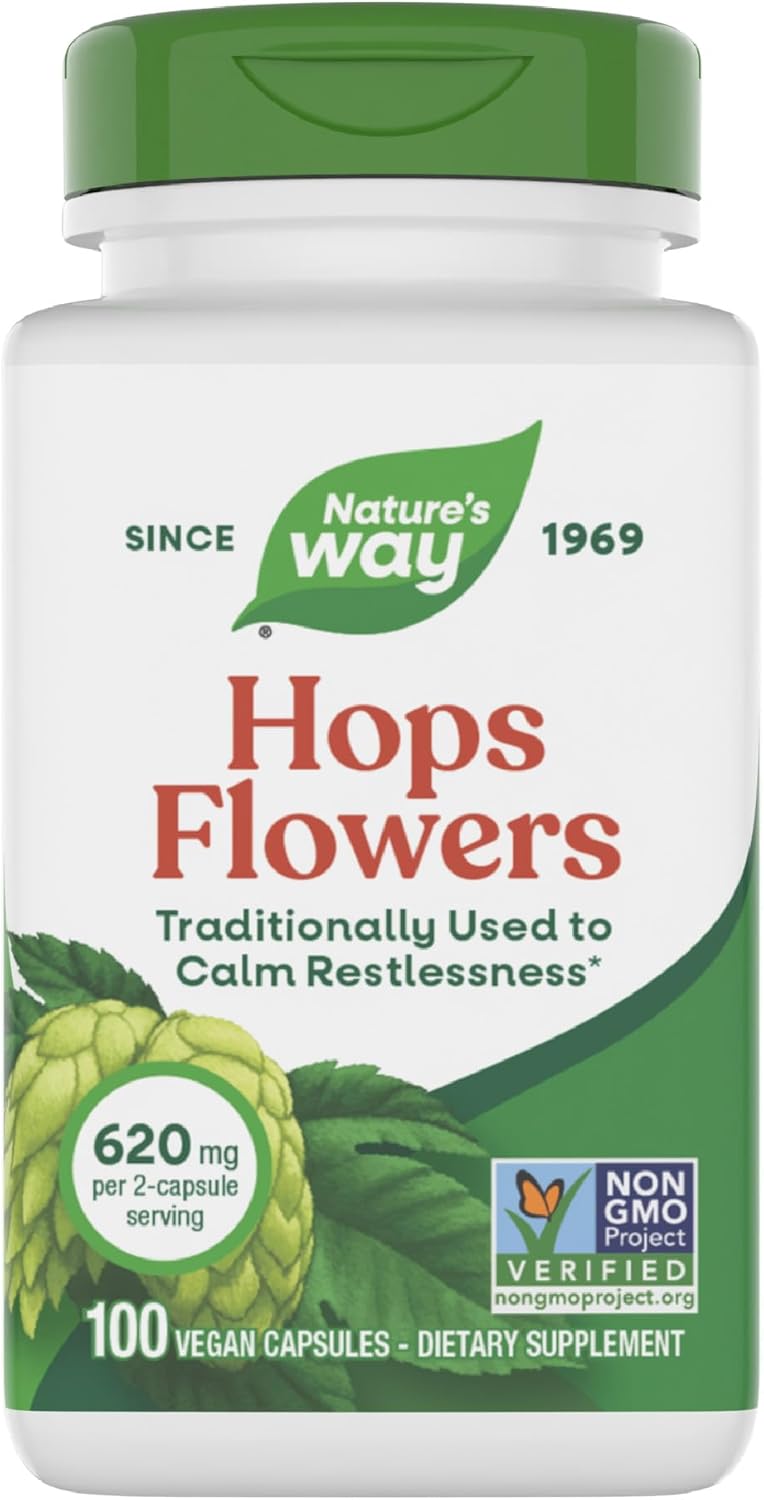 Nature's Way Flores de Lúpulo - 100 Cápsulas - Complemento Alimenticio
