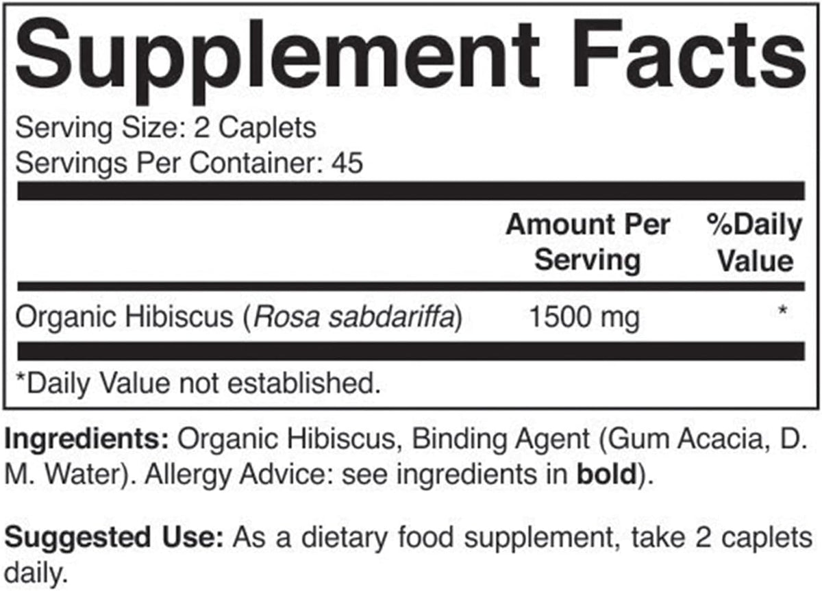 Brieofood Hibisco Orgánico 1500mg, 90 Comprimidos Vegetarianos – Image 3