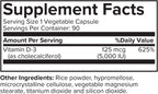 Portions Master Vitamina D3 5000 IU - 90 Cápsulas Veganas