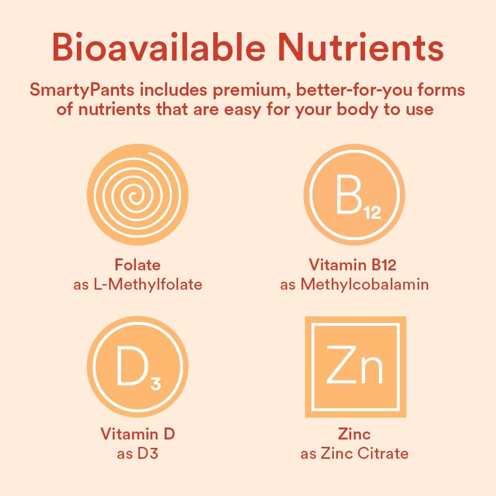 SmartyPants Kids Multivitamin Gummies - Omega 3, Vitaminas D3, C, B12, B6, A, K, Zinc y Biotina - 120 Gomitas (30 Días)