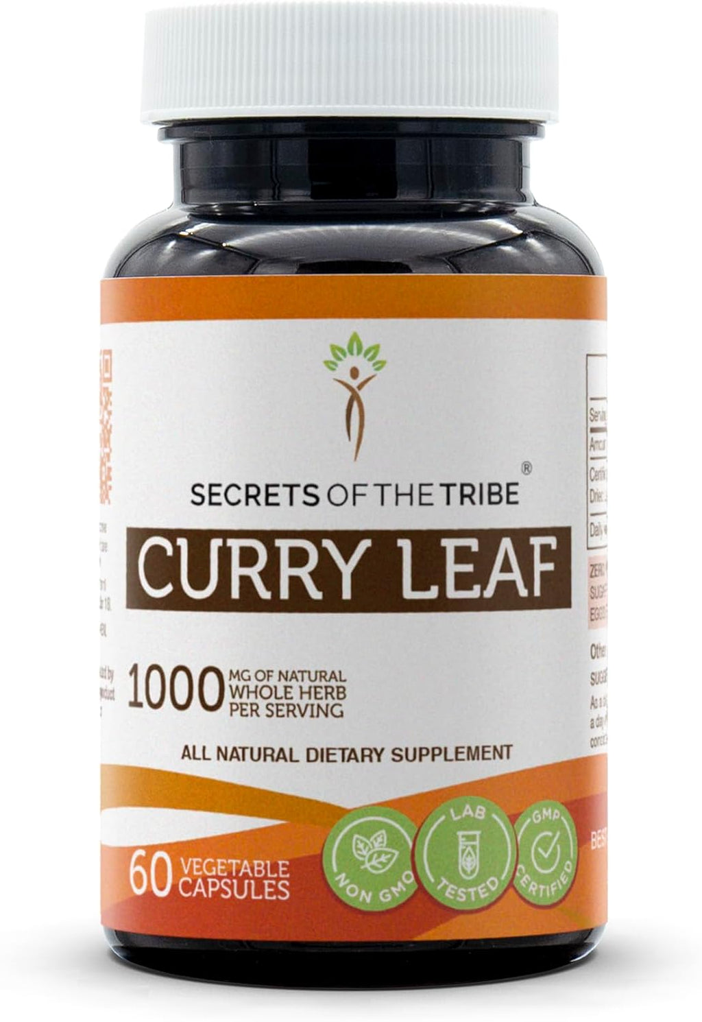 Secrets of the Tribe Hoja de Curry 1000 mg - 60 Cápsulas (Murraya koenigii)