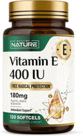 Vitamina E con Aceite de Oliva 400 UI, 120 Cápsulas Blandas - Built by Nature
