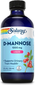 SOLARAY D-Mannosa 1000 mg Fórmula Líquida con Extracto de Arándano CranActin - Suplemento de D-Mannosa y Arándano con Vitamina C - 237 ml