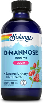 SOLARAY D-Mannosa 1000 mg Fórmula Líquida con Extracto de Arándano CranActin - Suplemento de D-Mannosa y Arándano con Vitamina C - 237 ml