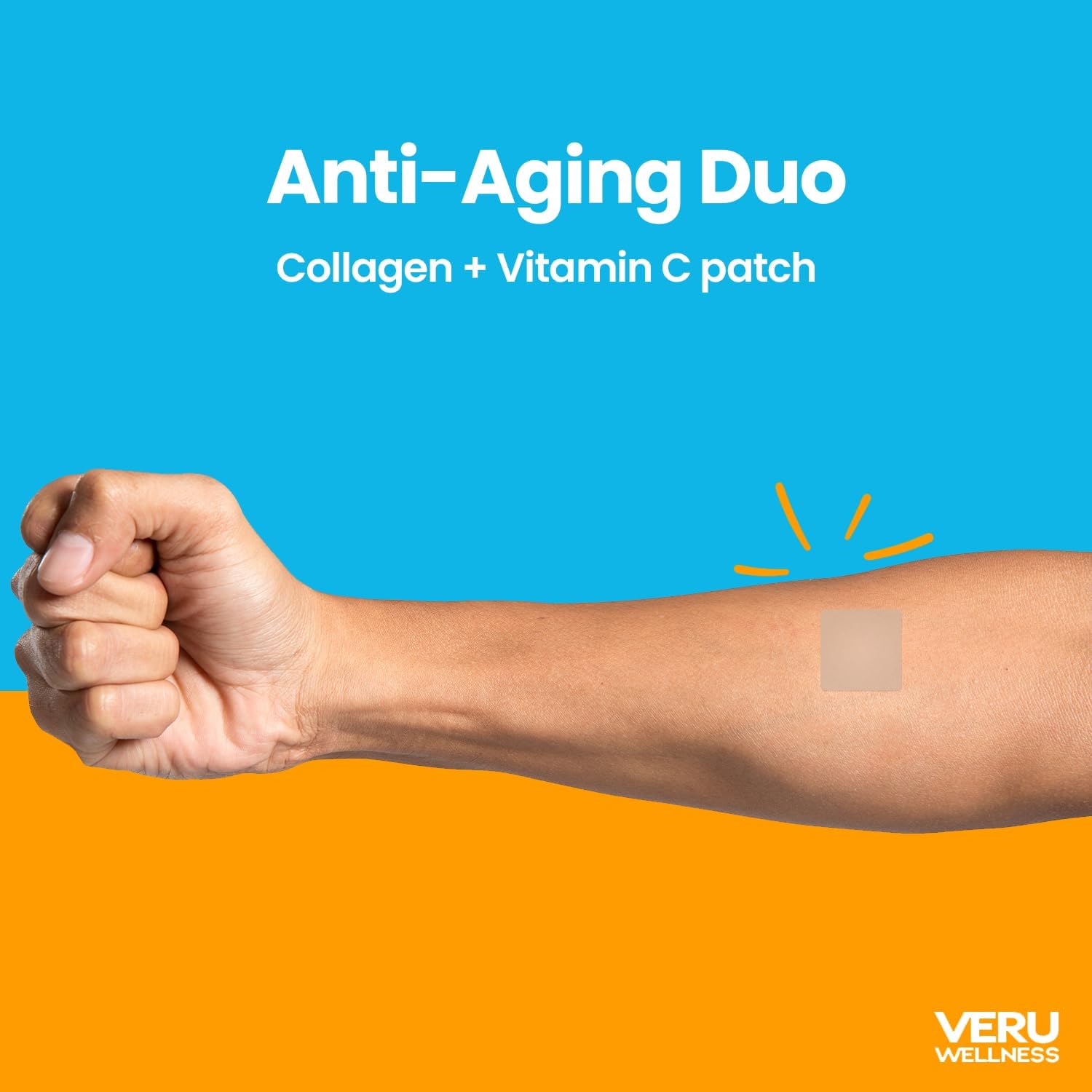 Veru Wellness Anti Aging Duo Lifestyle Patches Collagen C – Parches Autoadhesivos de Colágeno y Vitamina C, Liberación Prolongada 8-10 Horas (Suministro para 60 Días)