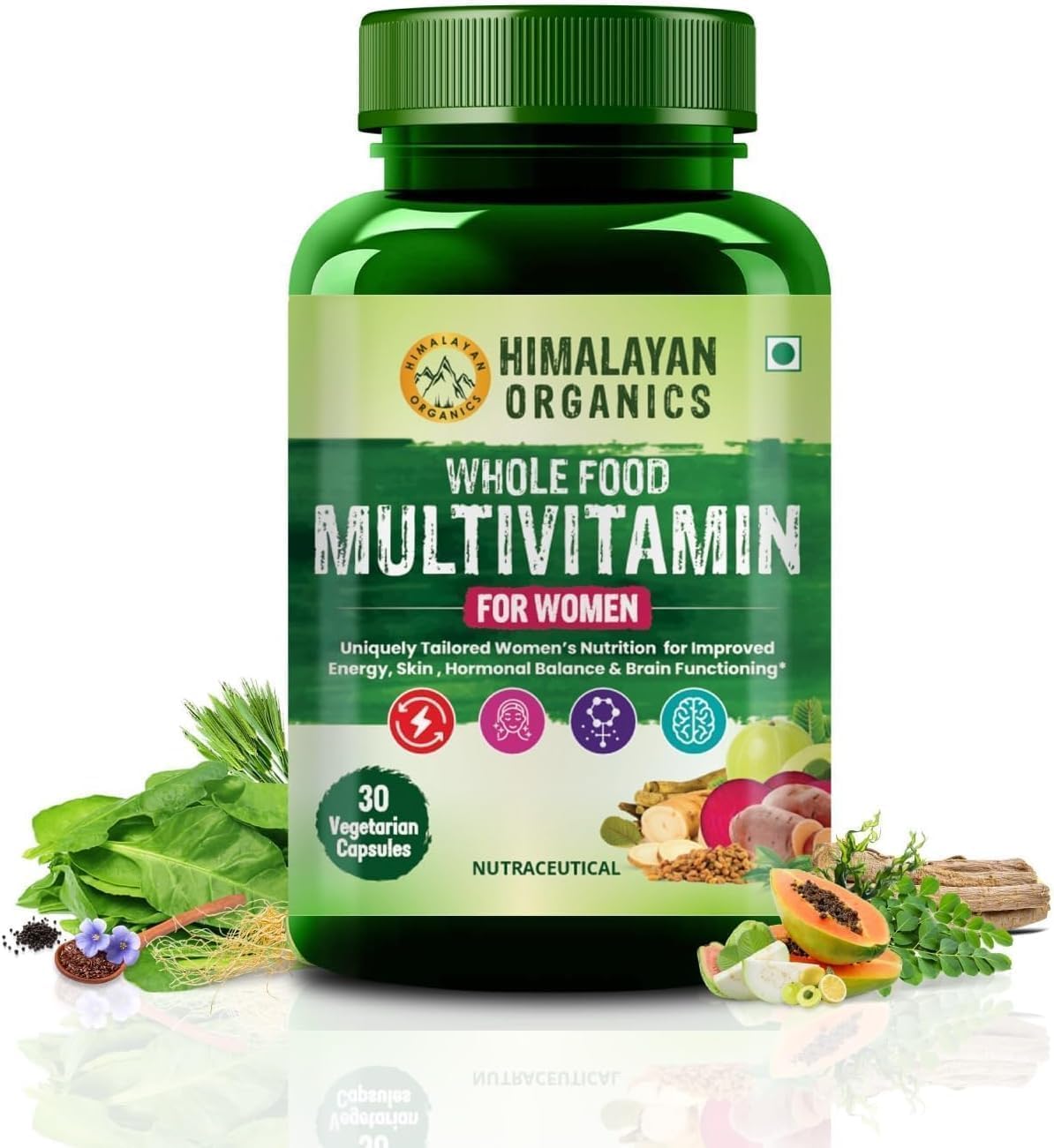 Multivitamínico para Mujeres con Vitaminas B, C, D, E, Calcio, Magnesio y Zinc – 30 Cápsulas Veganas