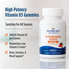 Nordic Naturals Vitamina D3 5000 Gominolas, Sabor Maracuyá - 30 Gominolas - Vegetariano - No-GMO