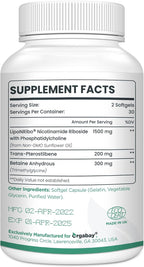 Orgabay Liposomal Nicotinamide Riboside 2000 mg con TMG y Pterostilbeno, 60 Cápsulas Blandas
