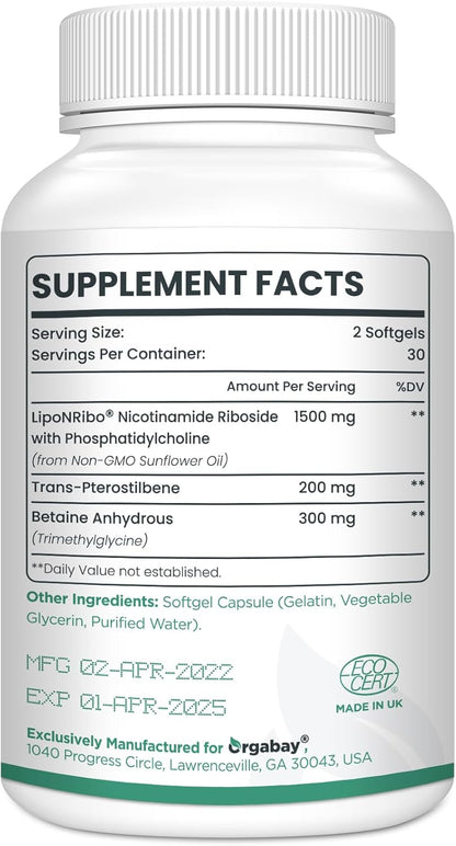 Orgabay Liposomal Nicotinamide Riboside 2000 – Apoyo al metabolismo energético: Contribuye a la producción de – Image 2