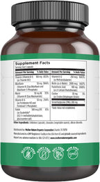 Mother Nature Organics Complejo B Metilado – Vitaminas B Bioactivas con Metil B12, Folato y Biotina – 120 Cápsulas, No-GMO, Sin Gluten