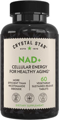 Crystal Star NAD+ (60 Comprimidos) - NAD+ Patentado para Energía Celular y Envejecimiento Saludable
