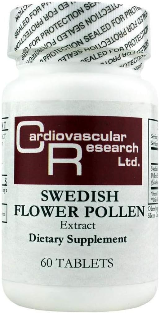 Cardiovascular Research Extracto de Polen de Flores Sueco, Blanco, 60 Comprimidos