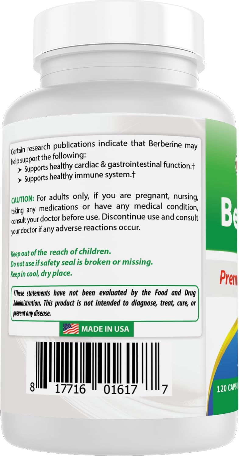 Best Naturals Berberina 500 mg, 120 Cápsulas