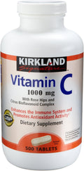 Kirkland Vitamina C con Rosa Mosqueta y Complejo de Bioflavonoides Cítricos (1000 mg), 1000 Comprimidos