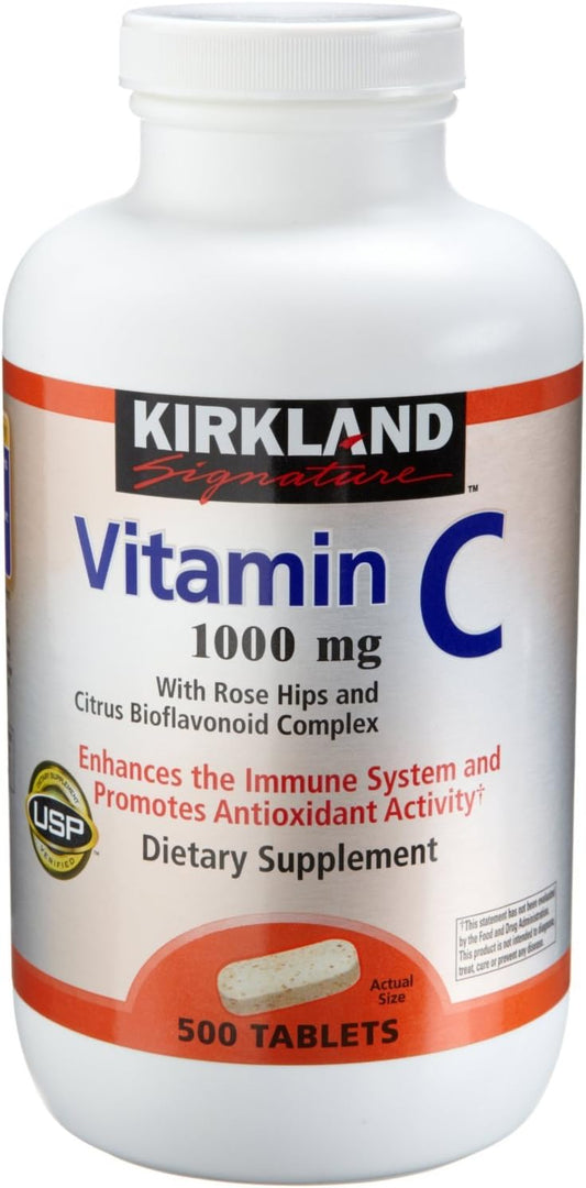 Kirkland Vitamina C con Escaramujo y Complejo de Bioflavonoides Cítricos (1000 mg), 1000 Comprimidos