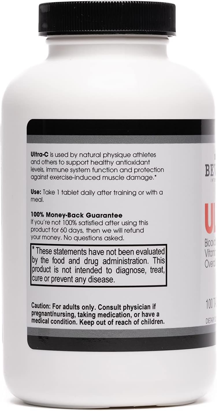 Beverly International Ultra-C, 100 comprimidos de vitamina C de liberación prolongada, 2000 mg