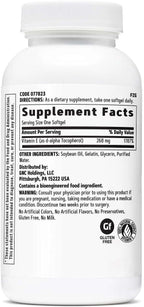 GNC Vitamina E 400 UI, 180 Cápsulas Blandas