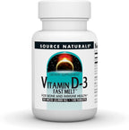 Source Naturals Vitamina D-3 Fast Melt - 120 Comprimidos Sabor Cereza Negra y Melocotón