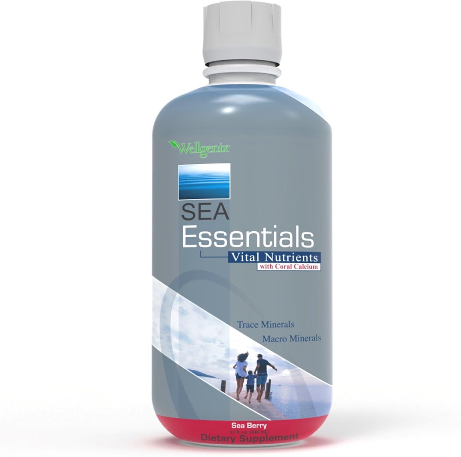 Wellgenix Sea Essentials Minerales Líquidos del Mar con Calcio Coral, 3 Botellas