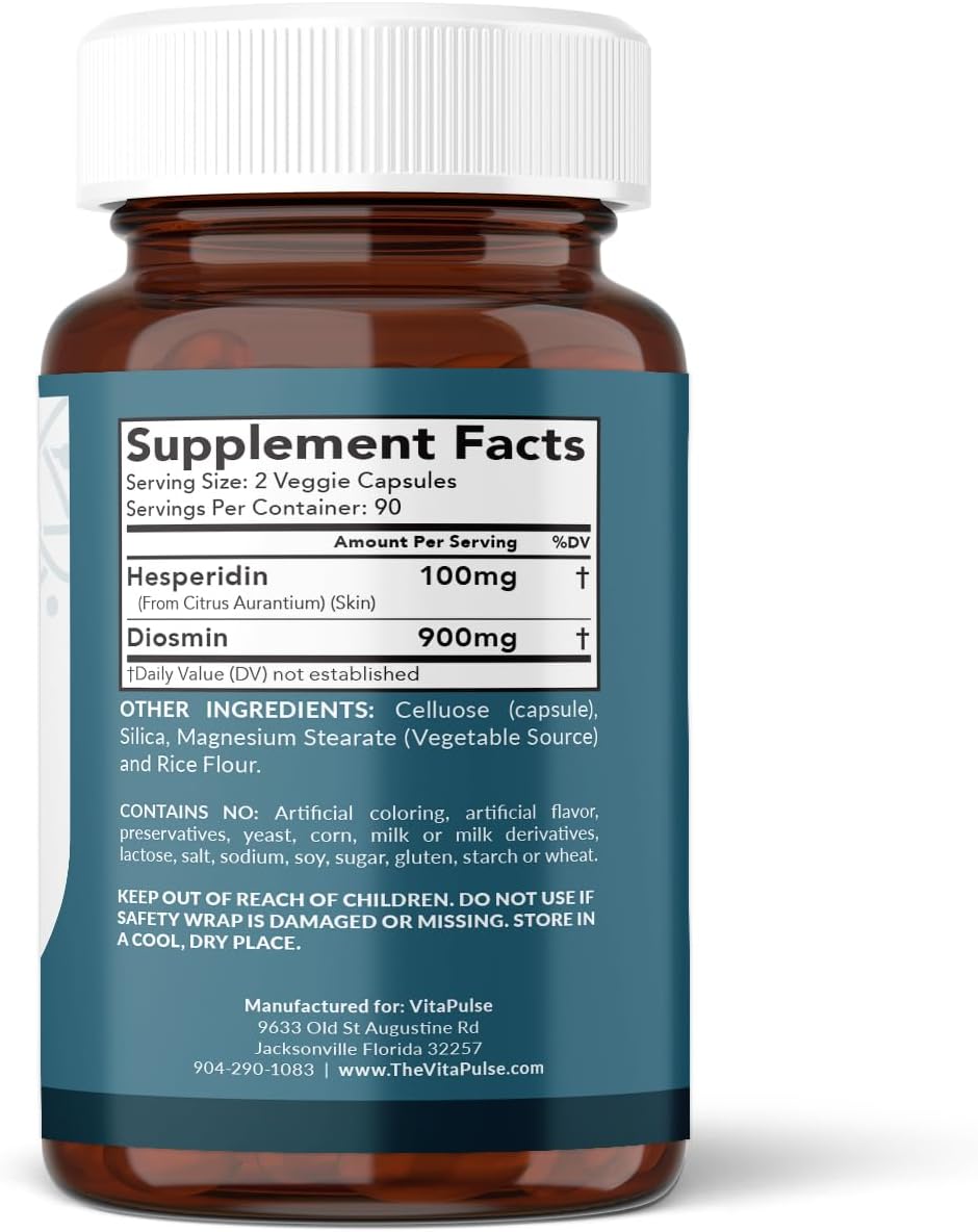 Hesperidin Plus 1000mg por Ración (180 Cápsulas Vegetarianas) - 90 Días de Suministro